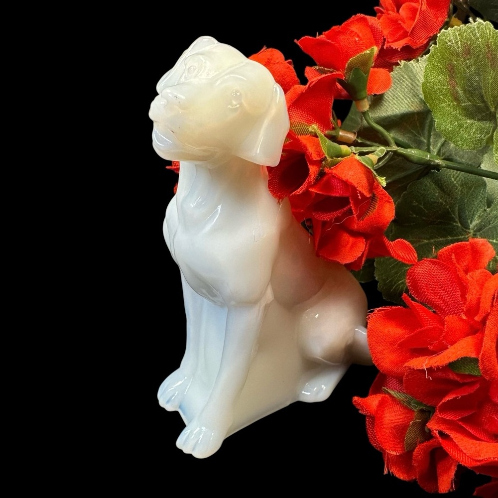 Mosser Labrador Art Glass White Lab Dog Figurine Paperweight USA New Hunt Pet - Picture 7 of 10